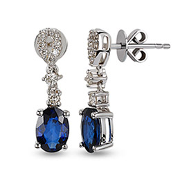 0,22ct Diamond Sapphire Earrings 